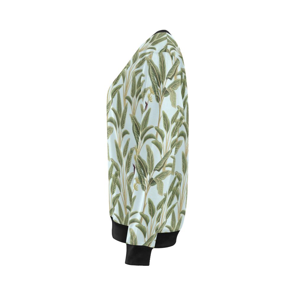 Banana Leaf Pattern Print Design BL03 Women Long Sleeve Sweatshirt-JorJune