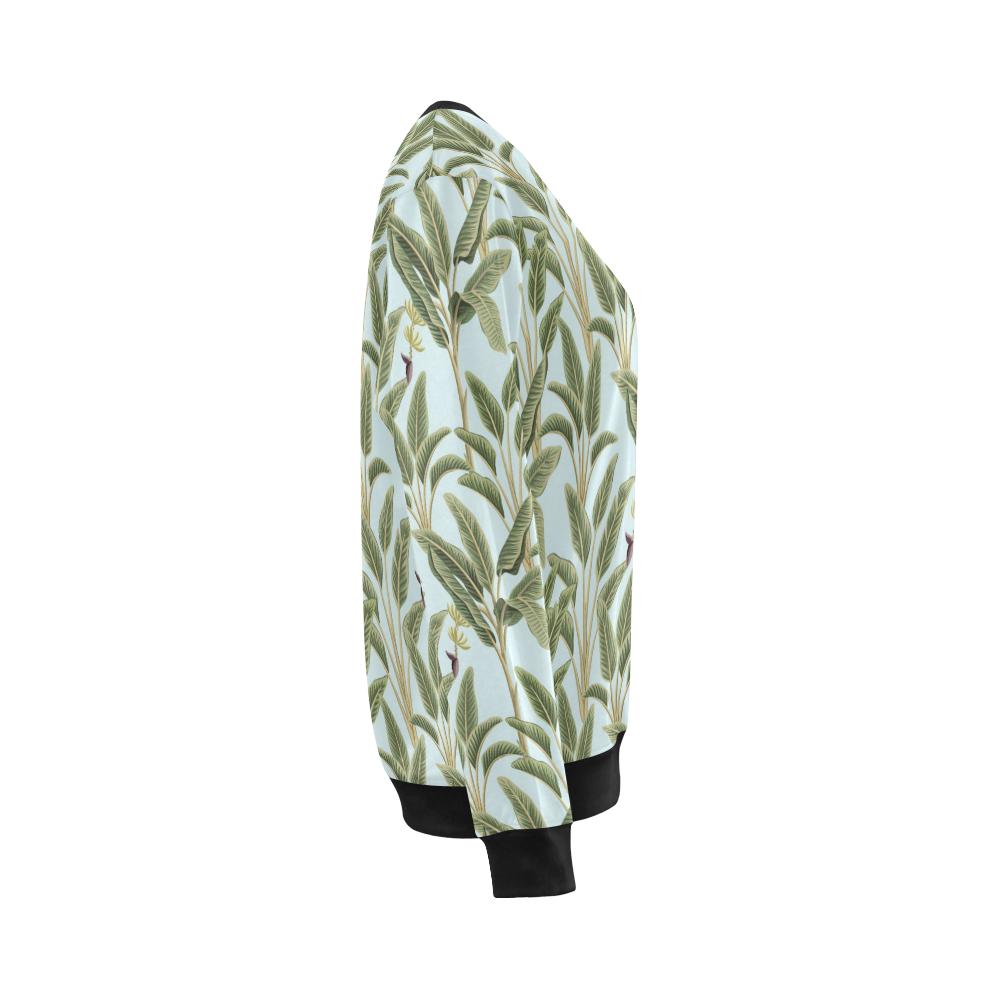 Banana Leaf Pattern Print Design BL03 Women Long Sleeve Sweatshirt-JorJune