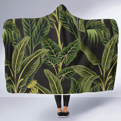 Banana Leaf Pattern Print Design BL04 Hooded Blanket-JORJUNE.COM