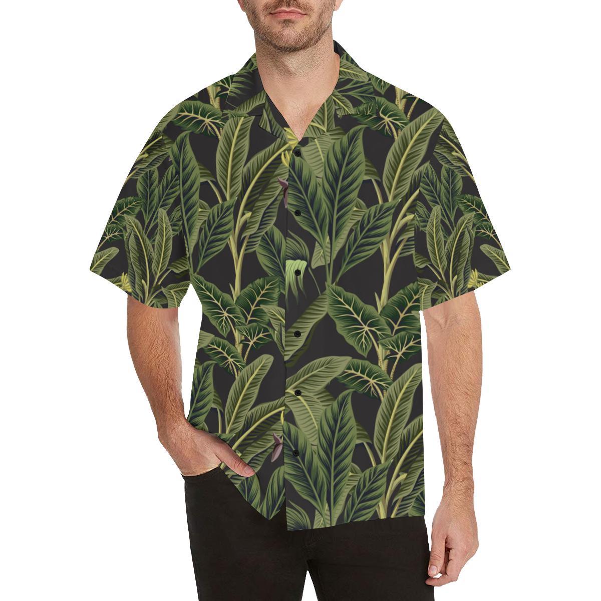 Banana Leaf Pattern Print Design BL04 Men Hawaiian Shirt-JorJune