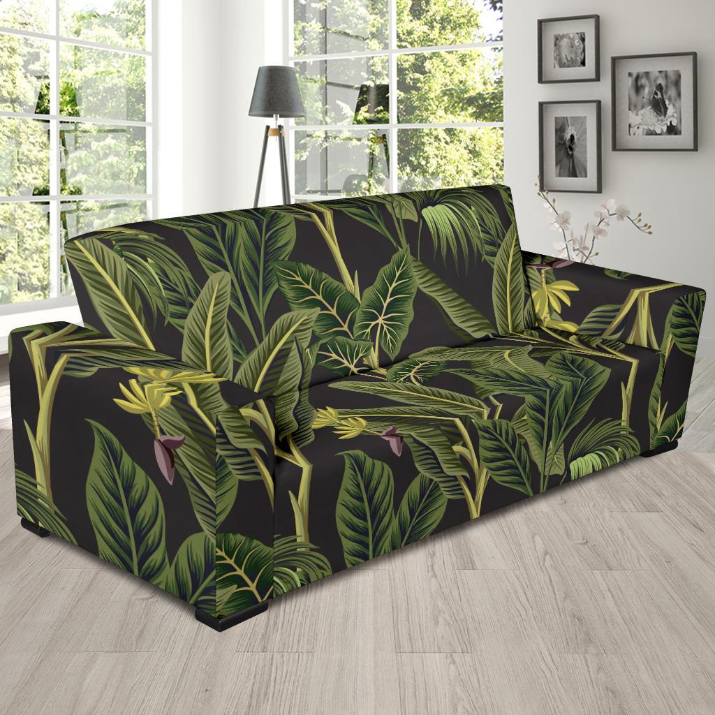 Banana Leaf Pattern Print Design BL04 Sofa Slipcover-JORJUNE.COM