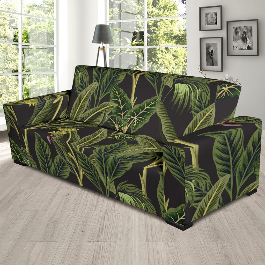 Banana Leaf Pattern Print Design BL04 Sofa Slipcover-JORJUNE.COM