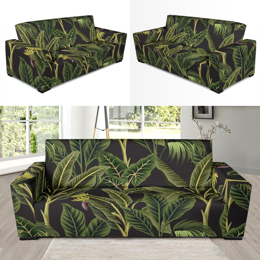 Banana Leaf Pattern Print Design BL04 Sofa Slipcover-JORJUNE.COM