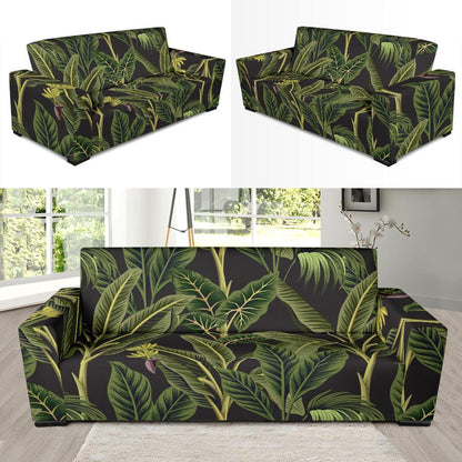 Banana Leaf Pattern Print Design BL04 Sofa Slipcover-JORJUNE.COM