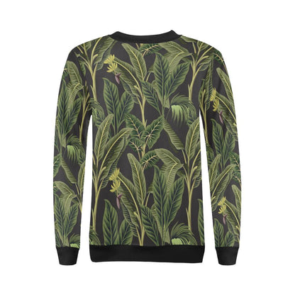 Banana Leaf Pattern Print Design BL04 Women Long Sleeve Sweatshirt-JorJune