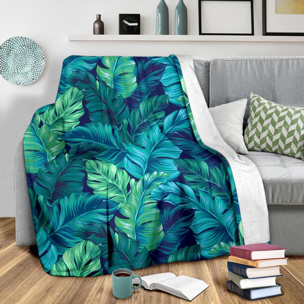 Banana Leaf Pattern Print Design BL05 Fleece Blankete
