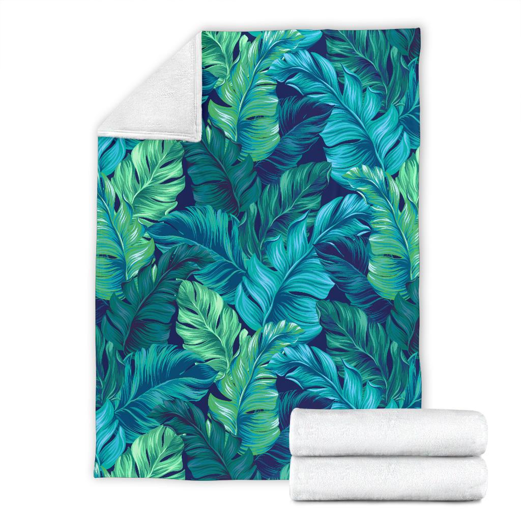 Banana Leaf Pattern Print Design BL05 Fleece Blankete