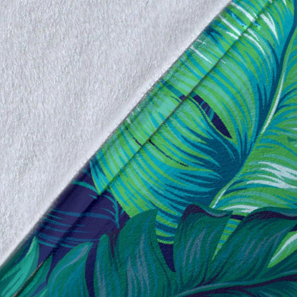 Banana Leaf Pattern Print Design BL05 Fleece Blankete
