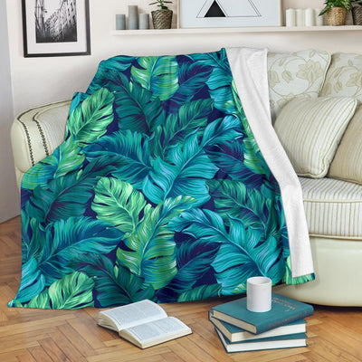 Banana Leaf Pattern Print Design BL05 Fleece Blankete