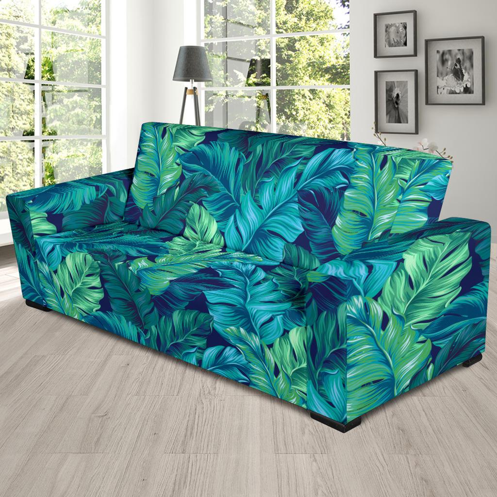 Banana Leaf Pattern Print Design BL05 Sofa Slipcover-JORJUNE.COM