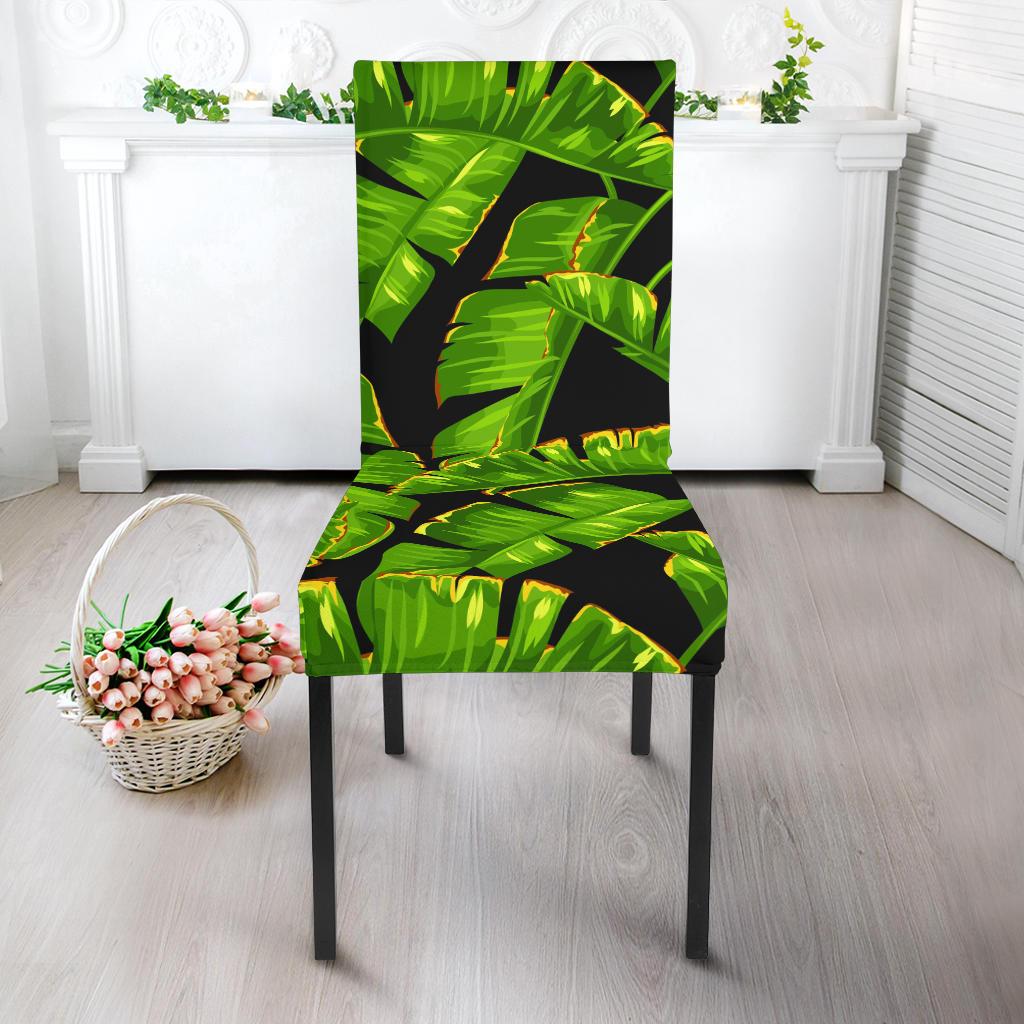 Banana Leaf Pattern Print Design BL06 Dining Chair Slipcover-JORJUNE.COM