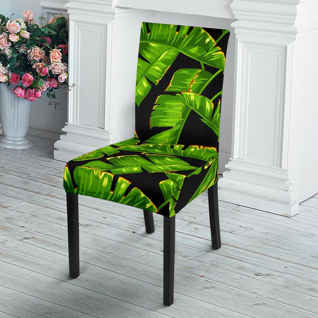 Banana Leaf Pattern Print Design BL06 Dining Chair Slipcover-JORJUNE.COM