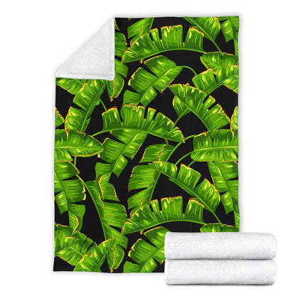 Banana Leaf Pattern Print Design BL06 Fleece Blankete