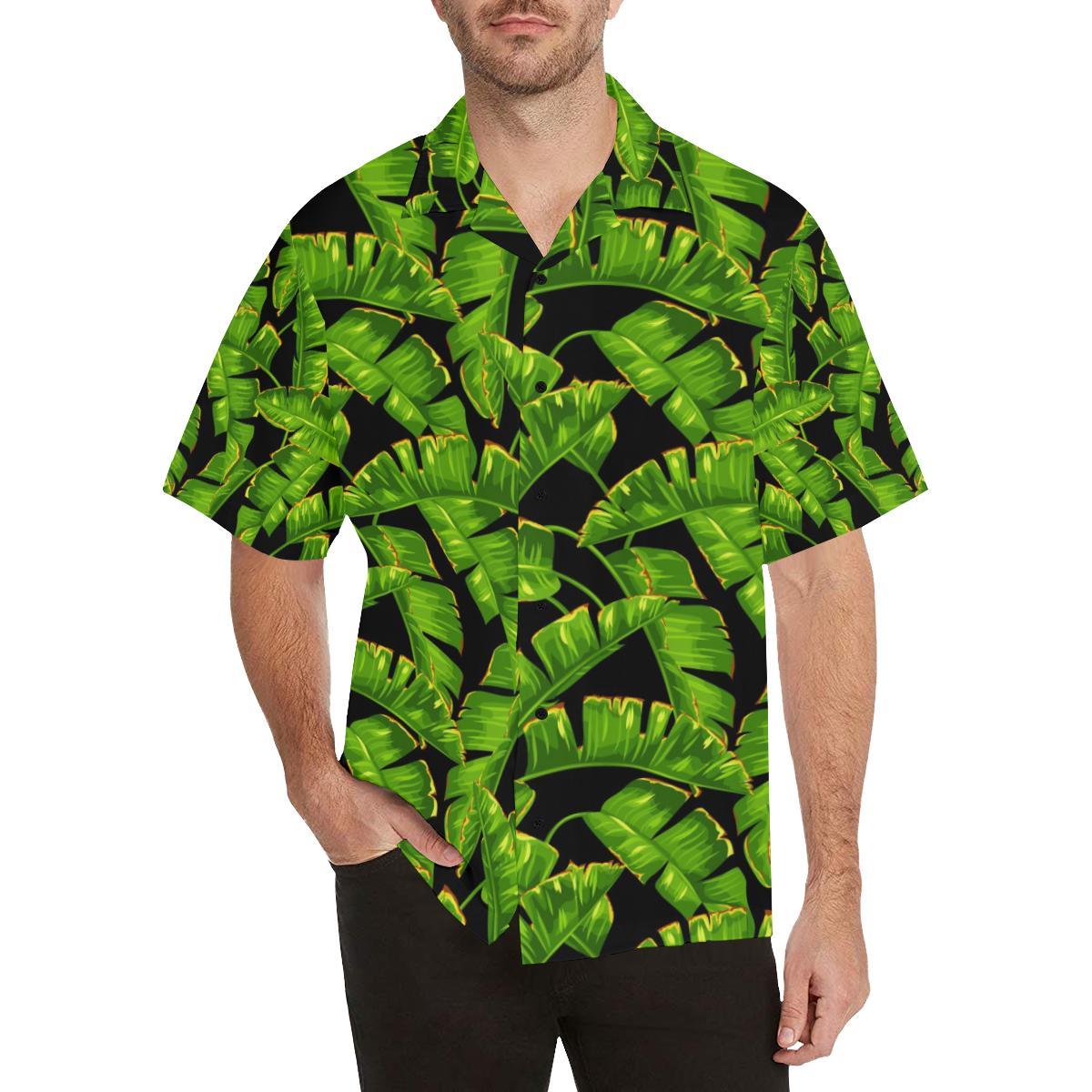 Banana Leaf Pattern Print Design BL06 Men Hawaiian Shirt-JorJune
