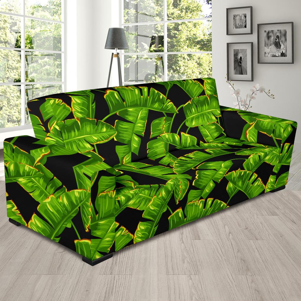 Banana Leaf Pattern Print Design BL06 Sofa Slipcover-JORJUNE.COM