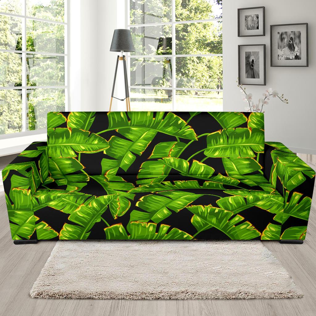 Banana Leaf Pattern Print Design BL06 Sofa Slipcover-JORJUNE.COM