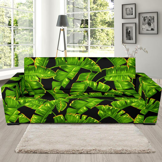 Banana Leaf Pattern Print Design BL06 Sofa Slipcover-JORJUNE.COM