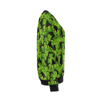 Banana Leaf Pattern Print Design BL06 Women Long Sleeve Sweatshirt-JorJune