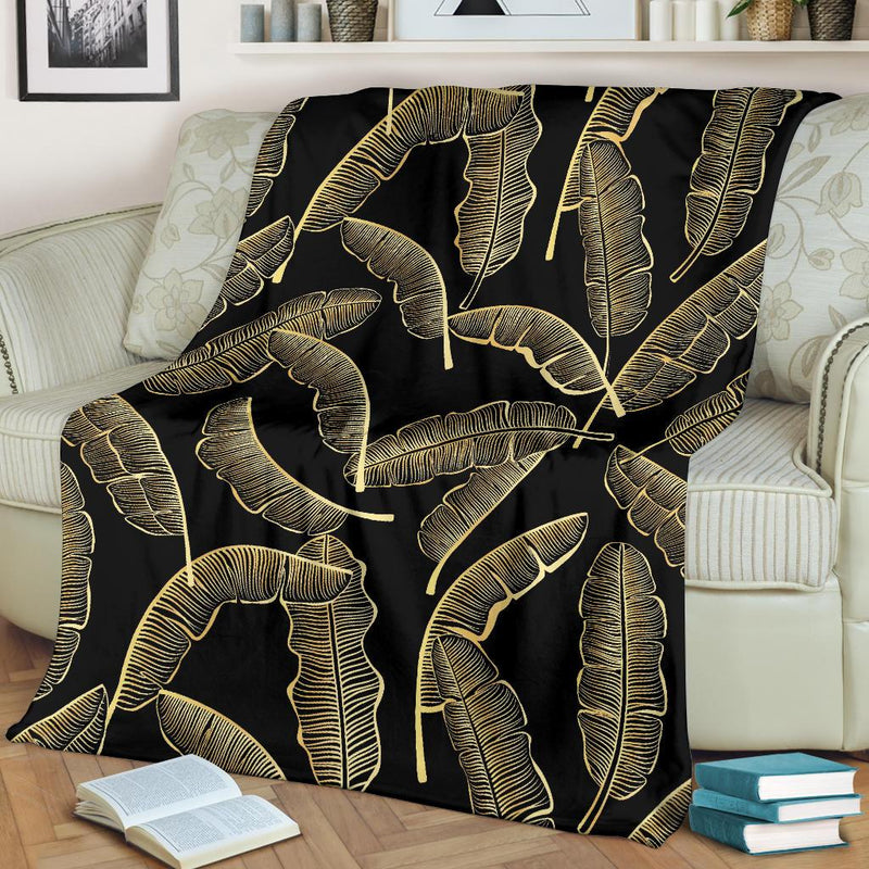 Banana Leaf Pattern Print Design BL07 Fleece Blankete