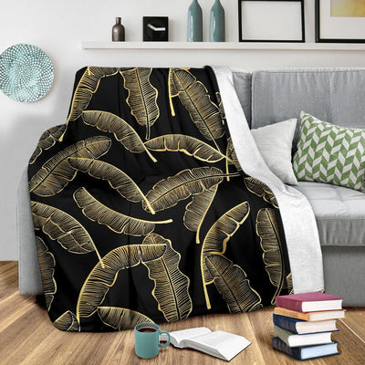 Banana Leaf Pattern Print Design BL07 Fleece Blankete