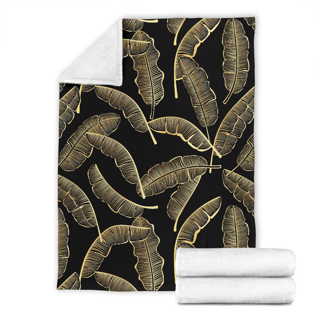 Banana Leaf Pattern Print Design BL07 Fleece Blankete