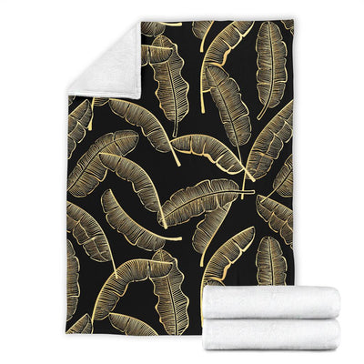 Banana Leaf Pattern Print Design BL07 Fleece Blankete