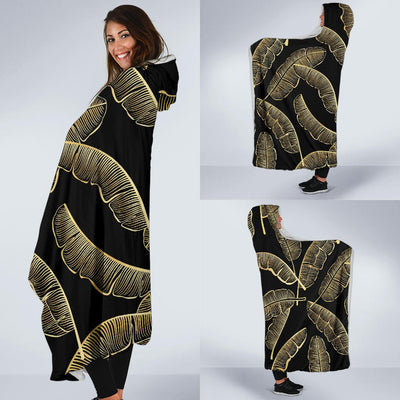 Banana Leaf Pattern Print Design BL07 Hooded Blanket-JORJUNE.COM