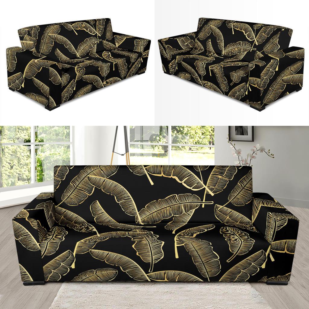 Banana Leaf Pattern Print Design BL07 Sofa Slipcover-JORJUNE.COM