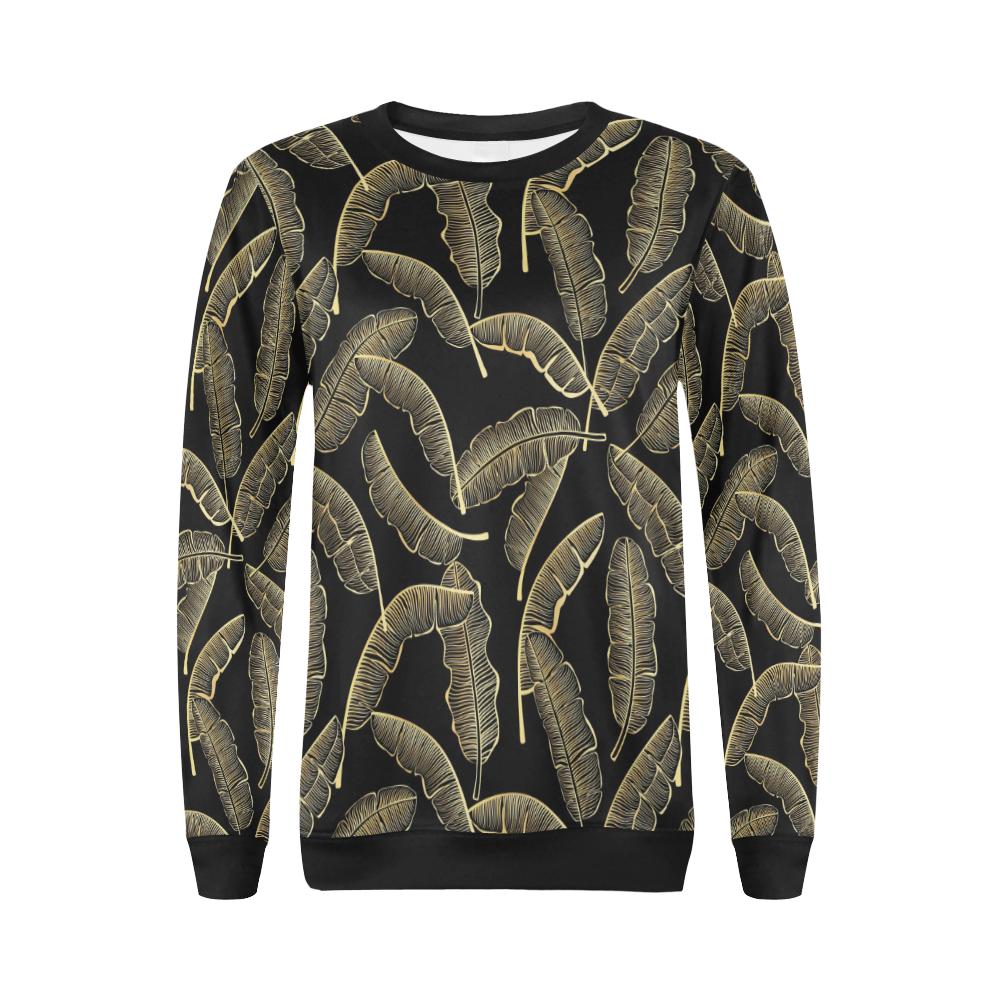 Banana Leaf Pattern Print Design BL07 Women Long Sleeve Sweatshirt-JorJune