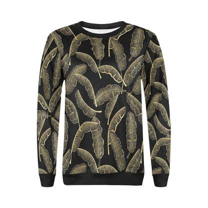 Banana Leaf Pattern Print Design BL07 Women Long Sleeve Sweatshirt-JorJune