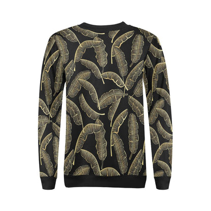 Banana Leaf Pattern Print Design BL07 Women Long Sleeve Sweatshirt-JorJune