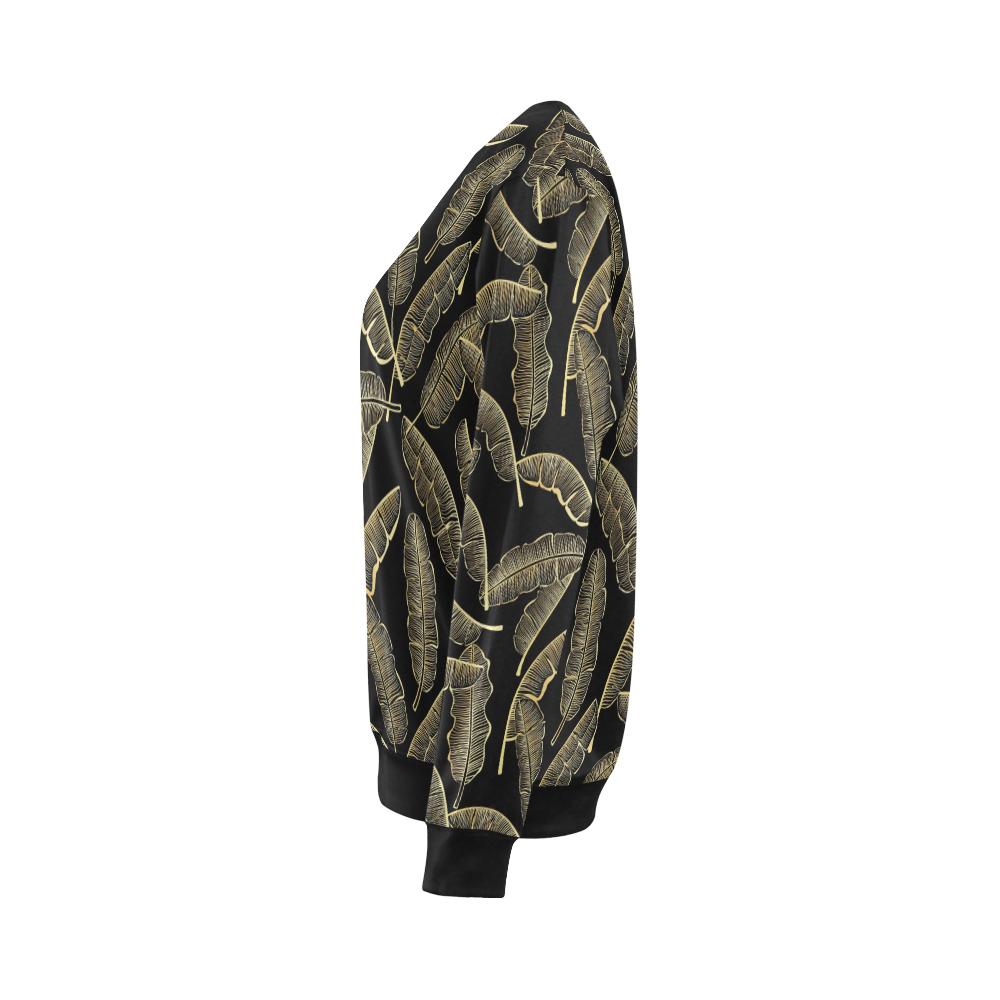 Banana Leaf Pattern Print Design BL07 Women Long Sleeve Sweatshirt-JorJune