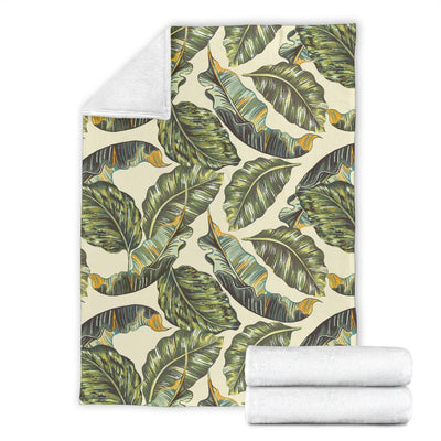 Banana Leaf Pattern Print Design BL08 Fleece Blankete