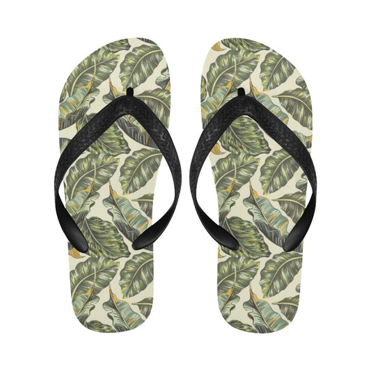 Banana Leaf Pattern Print Design BL08 Flip Flops-JorJune