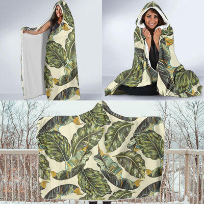 Banana Leaf Pattern Print Design BL08 Hooded Blanket-JORJUNE.COM