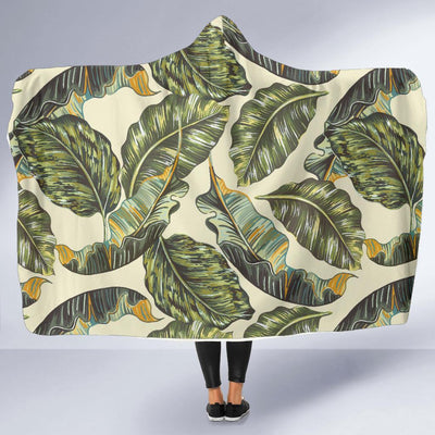 Banana Leaf Pattern Print Design BL08 Hooded Blanket-JORJUNE.COM