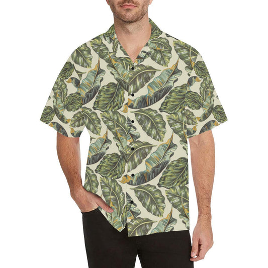 Banana Leaf Pattern Print Design BL08 Men Hawaiian Shirt-JorJune