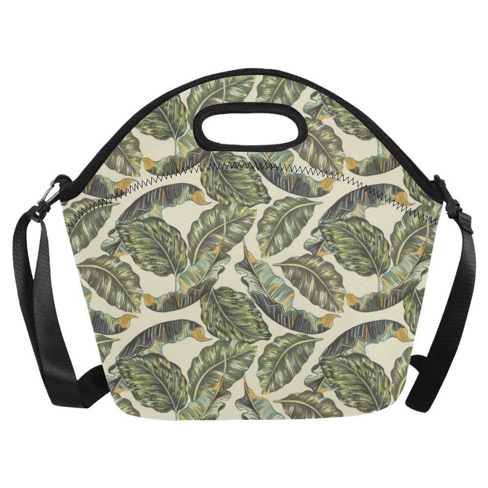 Banana Leaf Pattern Print Design BL08 Neoprene Lunch Bag-JorJune