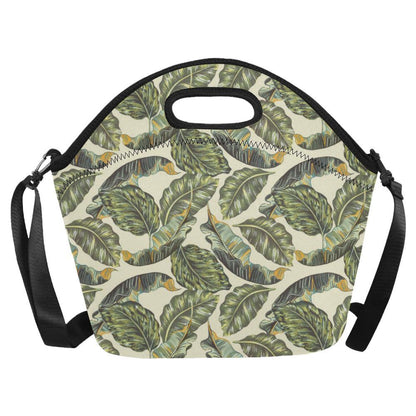 Banana Leaf Pattern Print Design BL08 Neoprene Lunch Bag-JorJune