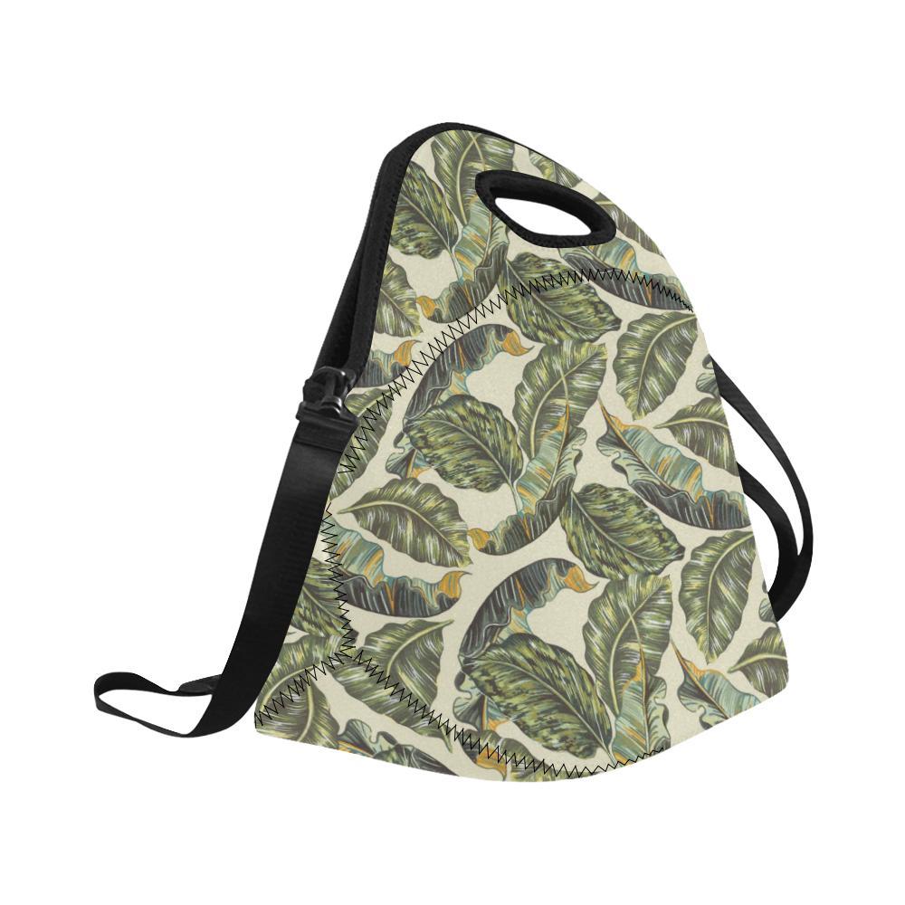Banana Leaf Pattern Print Design BL08 Neoprene Lunch Bag-JorJune