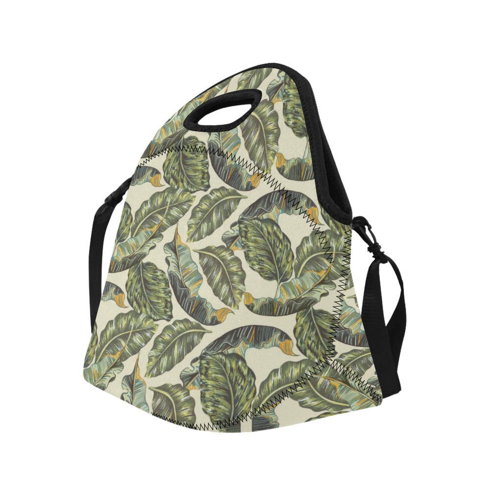 Banana Leaf Pattern Print Design BL08 Neoprene Lunch Bag-JorJune