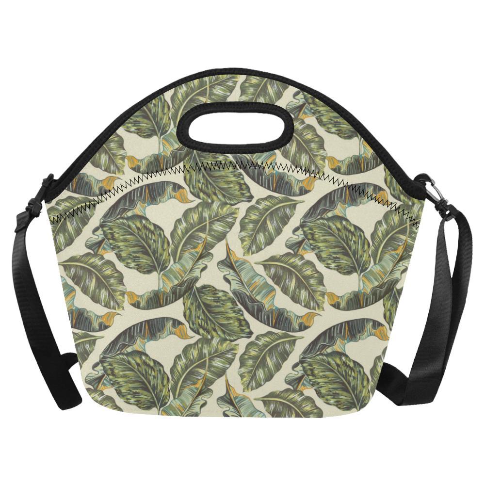 Banana Leaf Pattern Print Design BL08 Neoprene Lunch Bag-JorJune