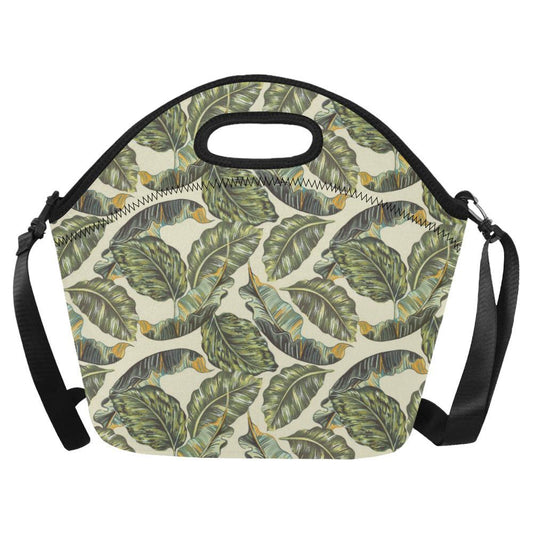 Banana Leaf Pattern Print Design BL08 Neoprene Lunch Bag-JorJune