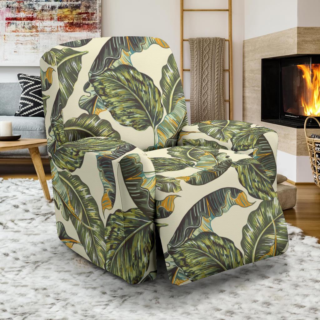 Banana Leaf Pattern Print Design BL08 Recliner Slipcover-JORJUNE.COM