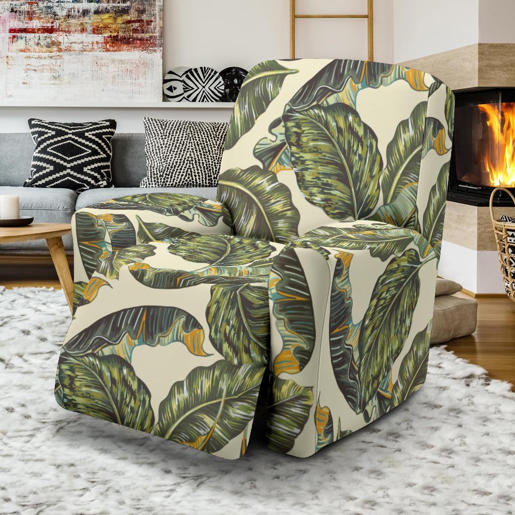 Banana Leaf Pattern Print Design BL08 Recliner Slipcover-JORJUNE.COM
