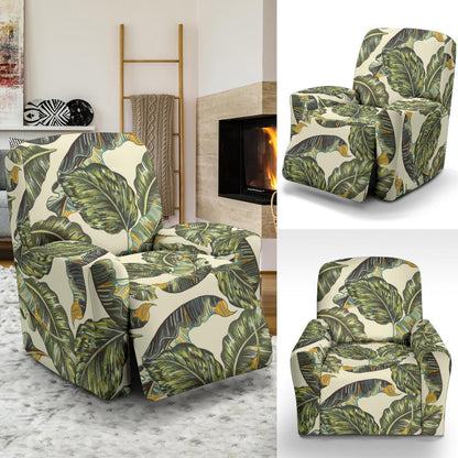 Banana Leaf Pattern Print Design BL08 Recliner Slipcover-JORJUNE.COM