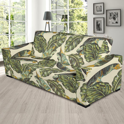 Banana Leaf Pattern Print Design BL08 Sofa Slipcover-JORJUNE.COM
