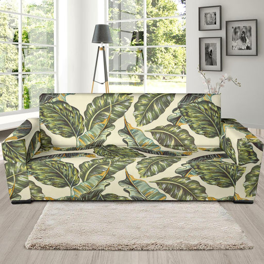 Banana Leaf Pattern Print Design BL08 Sofa Slipcover-JORJUNE.COM