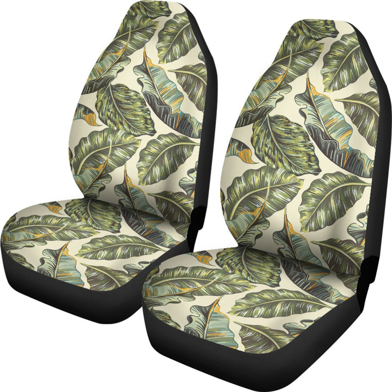 Banana Leaf Pattern Print Design BL08 Universal Fit Car Seat Covers