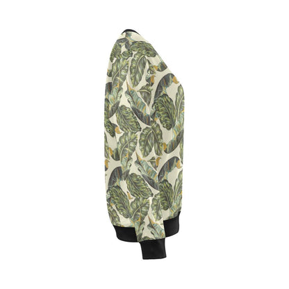 Banana Leaf Pattern Print Design BL08 Women Long Sleeve Sweatshirt-JorJune